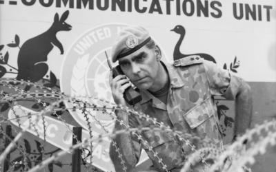 Lieutenant Colonel Marty Studdert, Commanding Officer of the Australian-led Force Communications Unit from December 1992 to October 1993. Photograph by Heidi Smith. AWM P03258.038.