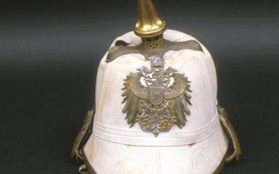 damaged 1890's German Pith helmet