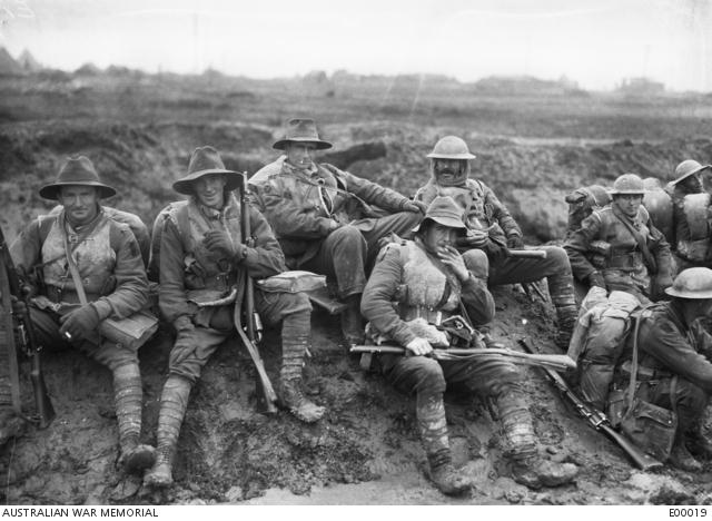 Fifth Division men on the Montauban Road near Mametz, December 1916.