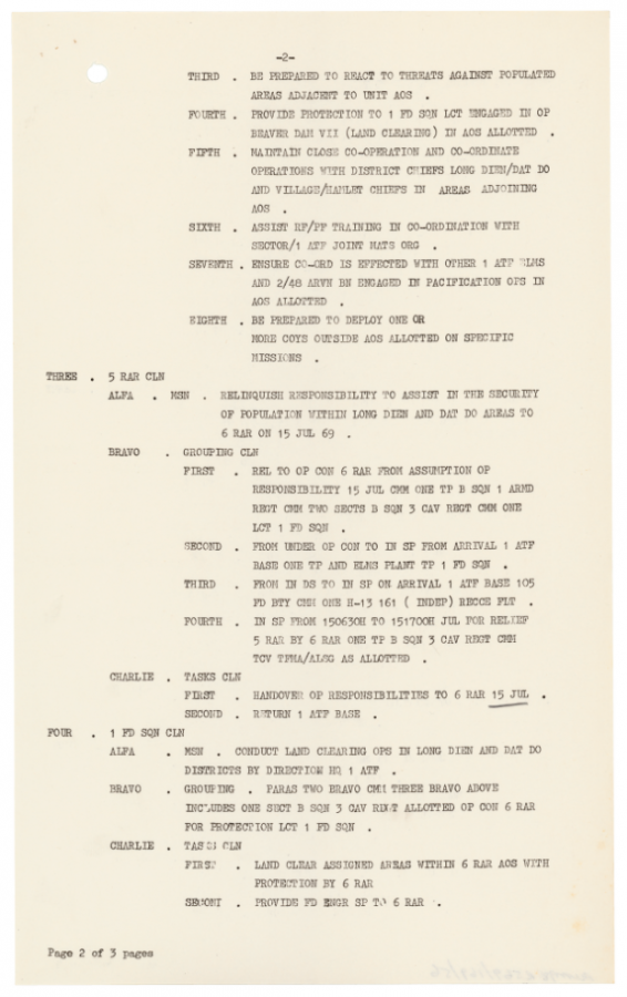This document provides the orders for Operation Mundingburra. Page 3