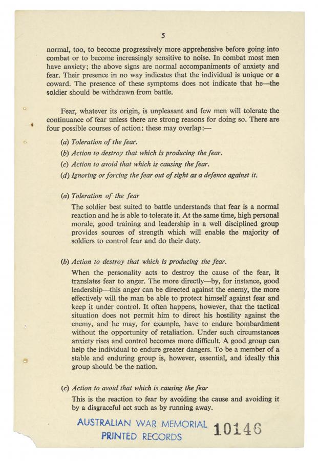 Page 5. Australian War Memorial, Published Collections, 355.3450941 P974