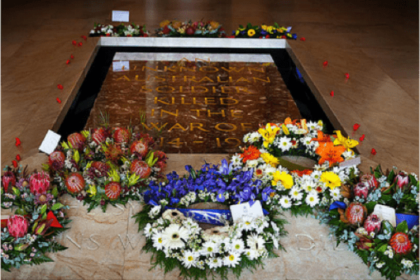Wreaths laid on the Tomb of the Unknown Australian Soldier