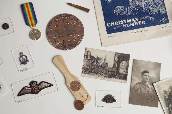 A selection of objects from a Memorial Box