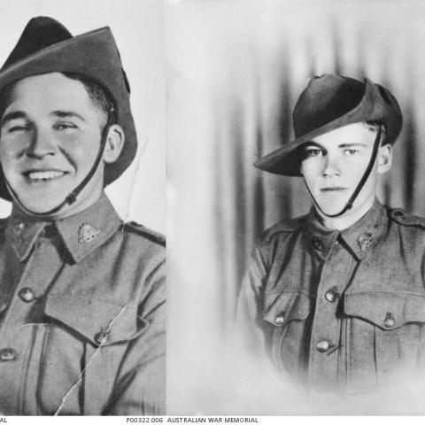 Privates Dudley Lucas (left) and his brother Basil Albert Lucas will be honoured at the Last Post Ceremony on 15 January 2025. Photos: Australian War Memorial.