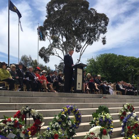 Senator the Hon Mathias Cormann delivering Remembrance Day speech