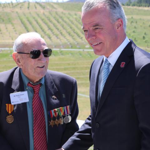 Veteran Derek Green with War Memorial Director, The Honorable Dr Brendan Nelson AO