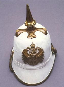 Pith helmet belonging to Major Von Ploennies.