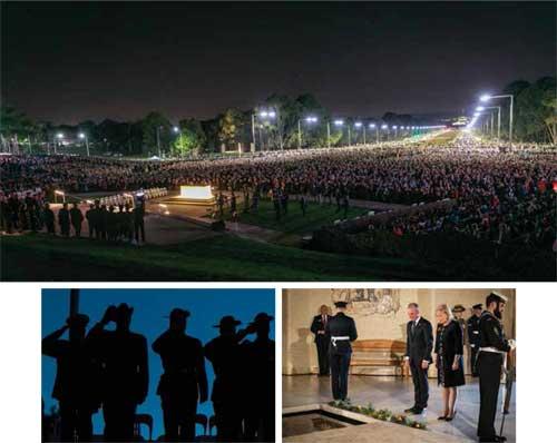 Multiple images of dawn service