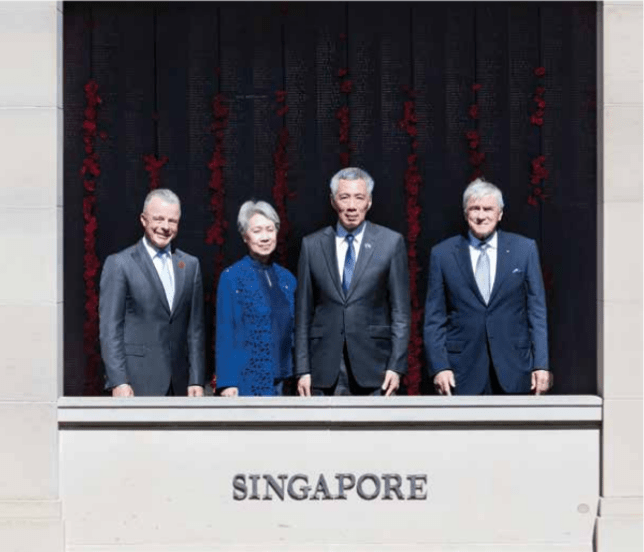 Prime Minister of Singapore and his wife with the AWM Director and Chairman