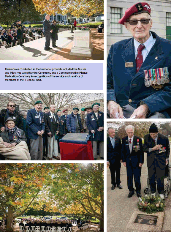 Photographs of commemorative ceremonies at the Memorial