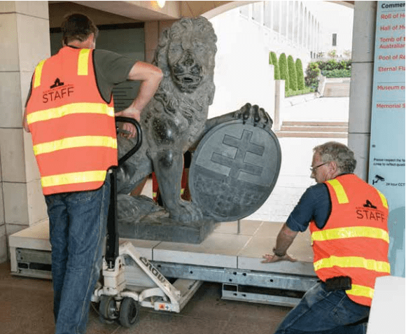 Menin Lions being moved