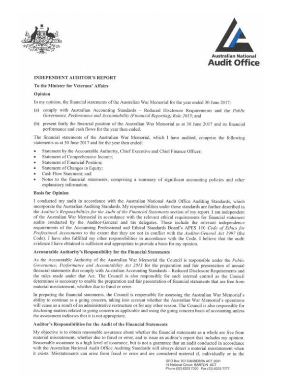 Auditor's report
