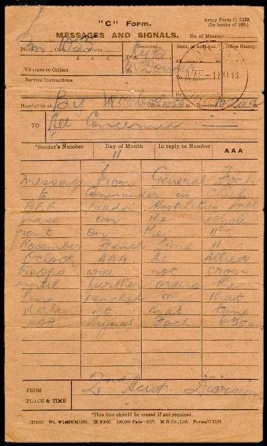  2nd Australian Division regarding the ceasefire