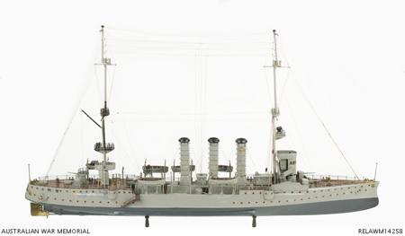 RELAWM14258 Model Ship SMS Emden, made by a German POW from the Emden.