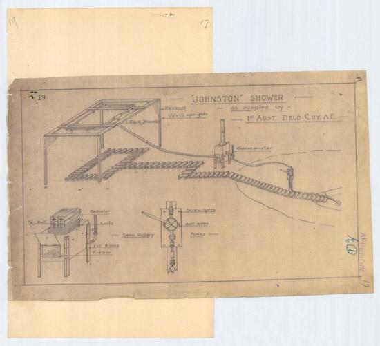 The 'Johnston' shower made by the 1st Field Company, Australian Engineers, July 1918, AWM4 14/20/43