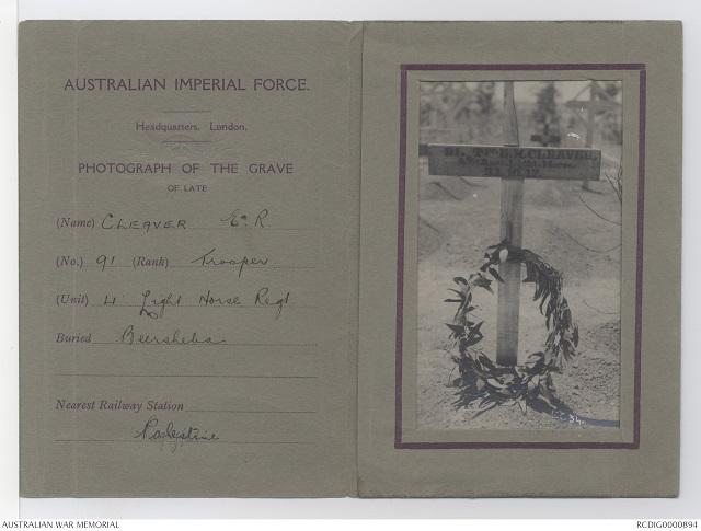 Photograph of Trooper Edward Cleaver's grave